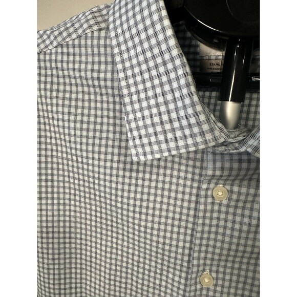 Goodfellow Co Mens Standard Fit Check Shirt Gray White Gingham Long Sleeve XXL - Picture 7 of 16